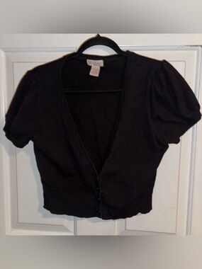 Vintage Glimmer by J.J. Basics Black Shrug